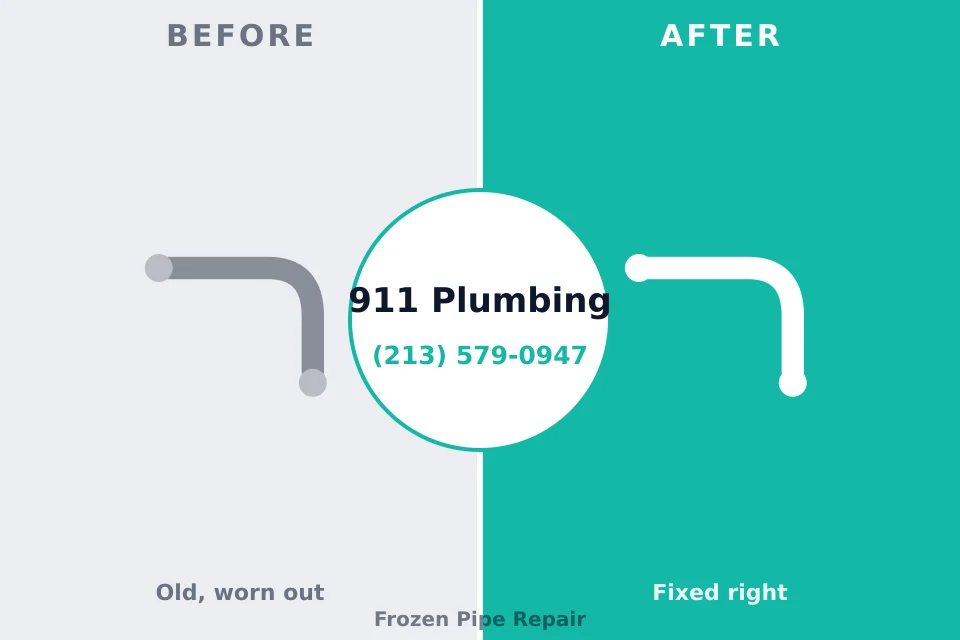 Before and after: plumbing repair New Wilmington, PA